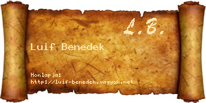 Luif Benedek névjegykártya