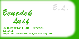 benedek luif business card